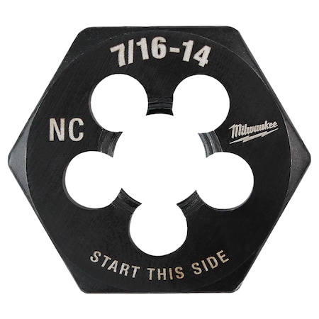 Milwaukee 7/16 in -14 NC 1-Inch Hex Threading Die - 49-57-5355