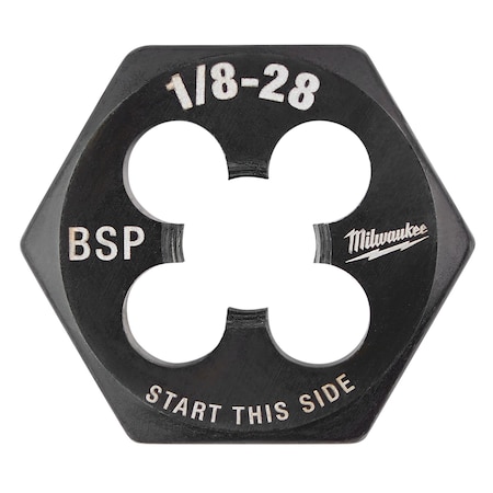 Milwaukee 1/8 in -28 BSP 1-Inch Hex Threading Die - 49-57-5390