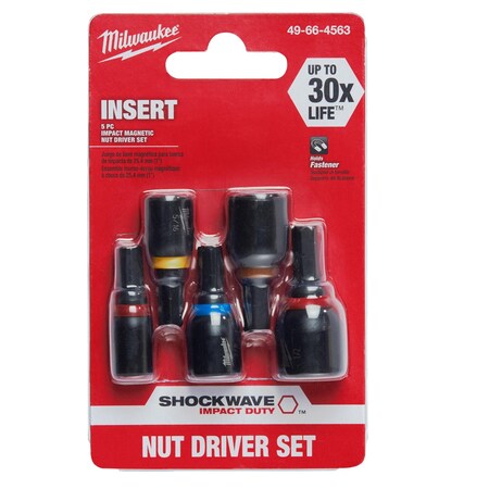 Milwaukee SHOCKWAVE Insert Magnetic Nut Driver Set 49-66-4563