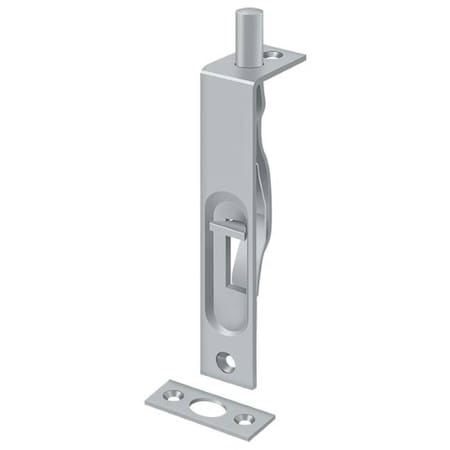 Deltana Flush Bolt, Heavy Duty Satin Chrome 4" 4FBS26D