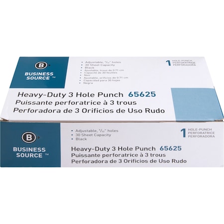 Business Source Punch, Heavyduty, 3-Hole, 30Sh 65625
