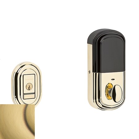 Baldwin Evolved Satin Brass with Brown Electronic Locksets 8231.060.B
