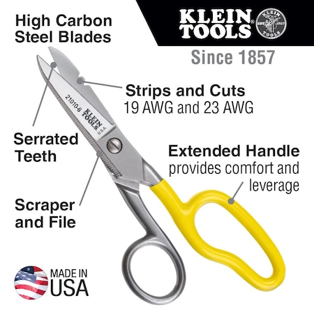 KLEIN TOOLS Free Fall Snip, Carbon Steel 21010-6-SEN