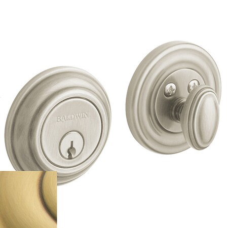 Baldwin Estate Satin Brass with Brown Deadbolts 8231.060