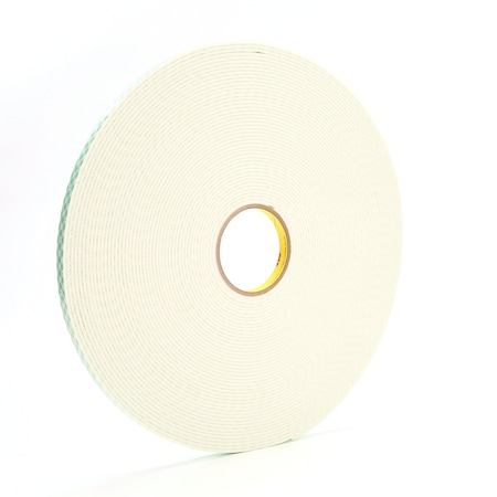 3M Foam Tape, 1/2" x 36 yd., White, PK18 70006076080