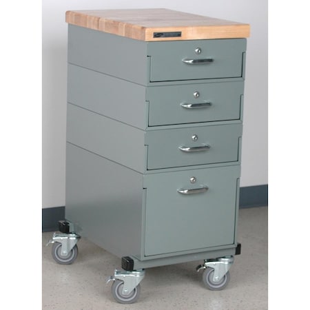 Stackbin Mobile Drawer Unit, Wide 4-1M1624-3RD