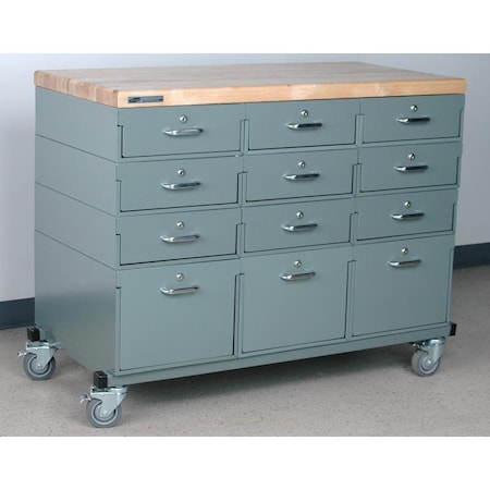 Stackbin Three Wide, Mobile Drawer Unit 4-3M4724-3RD