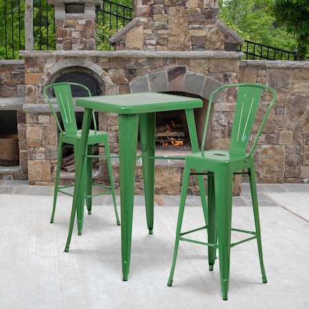 Flash Furniture 30" High Green Metal Indoor-Outdoor Barstool, PK4 4-CH-31320-30GB-GN-GG