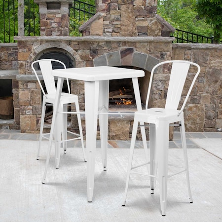 Flash Furniture 30" High White Metal Indoor-Outdoor Barstool, PK4 4-CH-31320-30GB-WH-GG