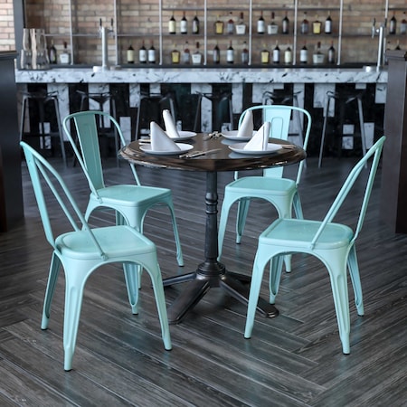 Flash Furniture Mint Green Metal Indoor-Outdoor Stackable Chair, PK4 4-ET-3534-MINT-GG
