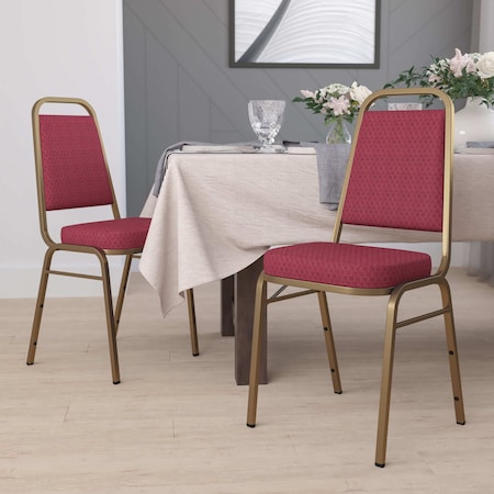 Flash Furniture Burgundy Fabric Banquet Chair, PK4 4-FD-BHF-1-ALLGOLD-0847-BY-GG