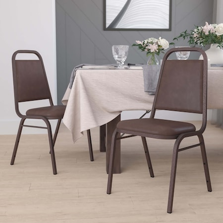 Flash Furniture Brown Vinyl Banquet Chair, PK4 4-FD-BHF-2-BN-GG