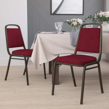 Flash Furniture Burgundy Fabric Banquet Chair, PK4 4-FD-BHF-2-BY-GG