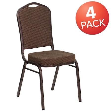 Flash Furniture Brown Fabric Banquet Chair, PK4 4-FD-C01-COPPER-008-T-02-GG