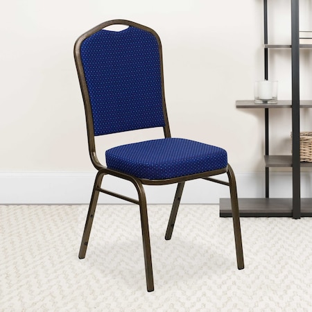 Flash Furniture Navy Blue Fabric Banquet Chair, PK4 4-FD-C01-GOLDVEIN-208-GG
