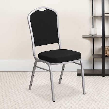 FLASH FURNITURE Black Fabric Banquet Chair 4-FD-C01-S-11-GG