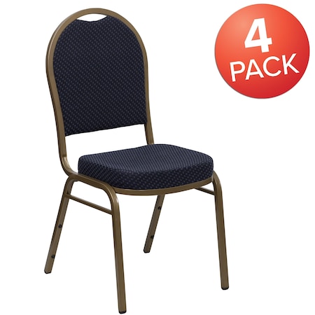 Flash Furniture Navy Fabric Banquet Chair, PK4 4-FD-C03-ALLGOLD-H203774-GG