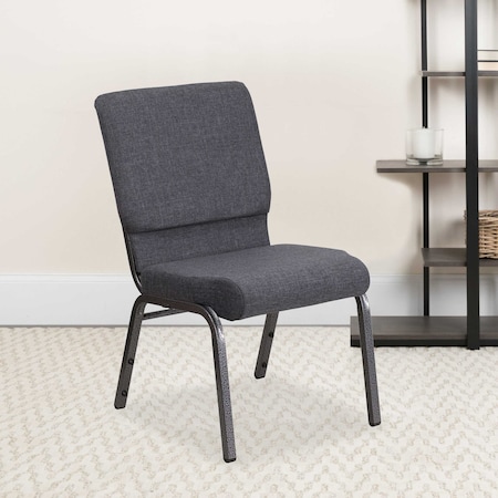 Flash Furniture Dark Gray Fabric Church Chair, PK4 4-FD-CH02185-SV-DKGY-GG