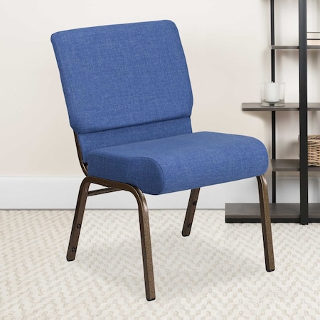 Flash Furniture Blue Fabric Church Chair, PK4 4-FD-CH0221-4-GV-BLUE-GG