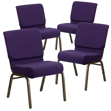 Flash Furniture Purple Fabric Church Chair 4-FD-CH0221-4-GV-ROY-GG