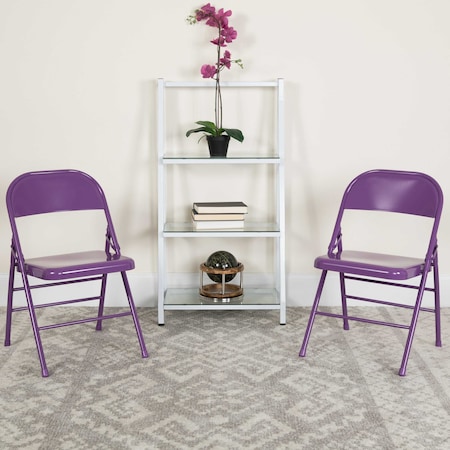 Flash Furniture Impulsive Purple Folding Chair 4-HF3-PUR-GG