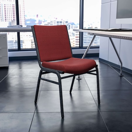 Flash Furniture HERCULES Series Heavy Duty Burgundy Patterned Fabric Stack Chair, PK4 4-XU-60153-BY-GG