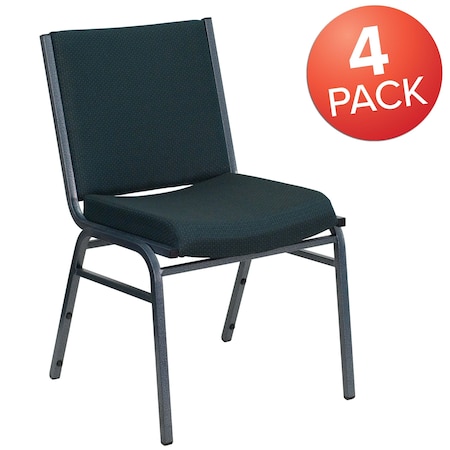 Flash Furniture HERCULES Series Heavy Duty Green Patterned Fabric Stack Chair, PK4 4-XU-60153-GN-GG