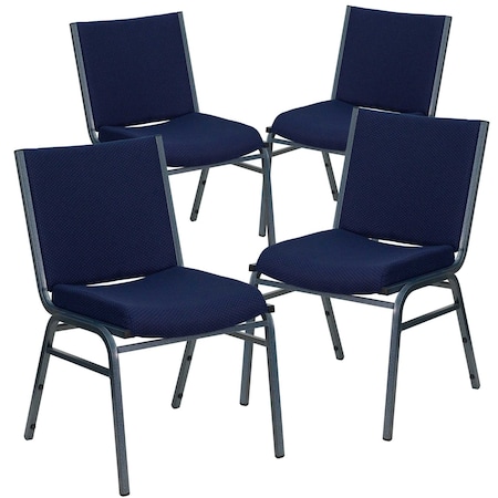 Flash Furniture HERCULES Series Heavy Duty Navy Blue Dot Fabric Stack Chair, PK4 4-XU-60153-NVY-GG