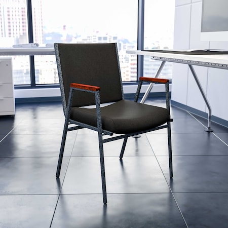 Flash Furniture Black Fabric Stack Armchair, PK4 4-XU-60154-BK-GG