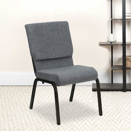 Flash Furniture Gray Fabric Church Chair, PK4 4-XU-CH-60096-BEIJING-GY-GG