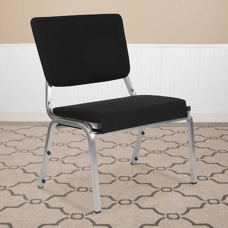 Flash Furniture HERCULES Series 1000 lb. Rated Black Antimicrobial Fabric Bariatric Medical Reception Chair with 3/4 Panel Back, PK4 4-XU-DG-60442-660-2-BK-GG