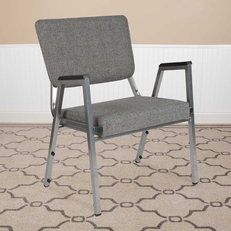 Flash Furniture 4 Pack HERCULES Series 1000 lb. Rated Gray Antimicrobial Fabric Bariatric Medical Reception Arm Chair with Panel Back 4-XU-DG-60443-670-2-GY-GG
