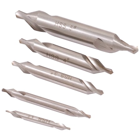 Hhip 5 Piece No.1-No.5 High Speed Steel Center Drill Set 5000-0020