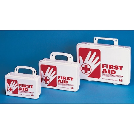 Mutual Industries Weatherproof First Aid Kit, 10 Person, Plastic, 3 Inch L, 8 Inch W, White 50001