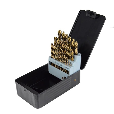 Hhip 29 Piece TiN Coated HSS Drill Set 1/16-1/2" By 64ths 5000-0001