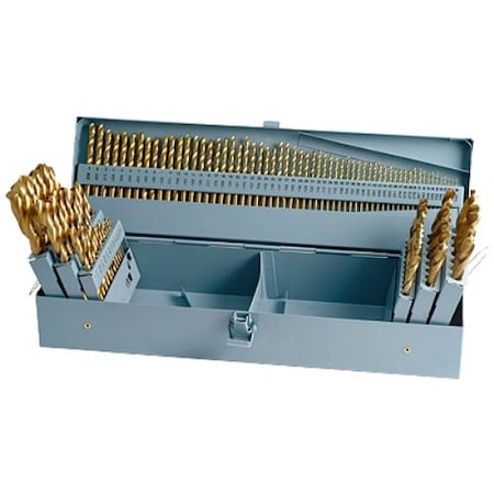 Hhip 115 Piece TiN Coated High Speed Steel Jobber Drill Set 5000-0003