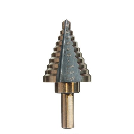 Hhip 1/4-1-3/8" High Speed Steel Step Drill With 10 Steps 5000-0017
