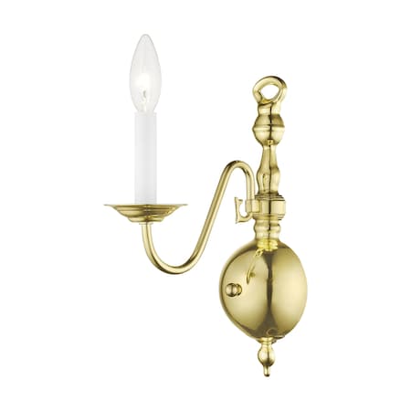 Livex Lighting Williamsburgh 1 Light Polished Brass Wal 5001-02