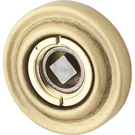 Baldwin Single Passage Rosettes Satin Brass with Brown 5002.060.I