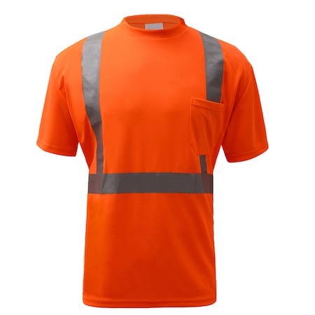 Gss Safety Hi-Vis Short Sleeve T-Shirt, 100% Polyester Birdseye, Orange, 3XLT 5002-TALL 3XL
