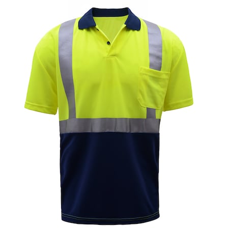 Gss Safety HI-Vis Short Sleeve Polo Shirt, 100% Polyester Birdseye, Lime, LT 5003-TALL LG