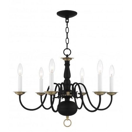 Livex Lighting Black with Antique Brass Accents Chandel 5006-04