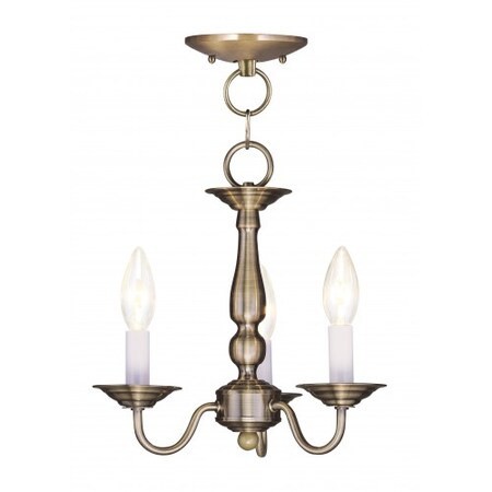 Livex Lighting Williamsburgh 3 Light Antique Brass Convertible 5009-01