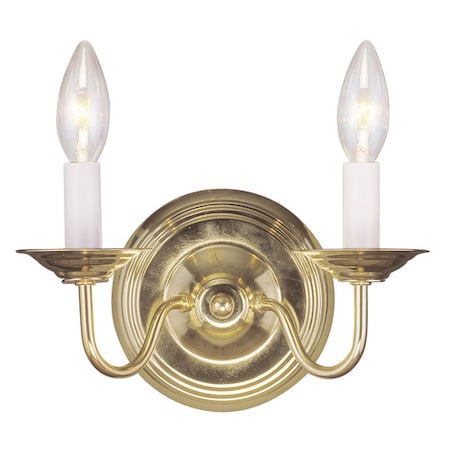 Livex Lighting Williamsburgh 2 Light Polished Brass Wal 5018-02