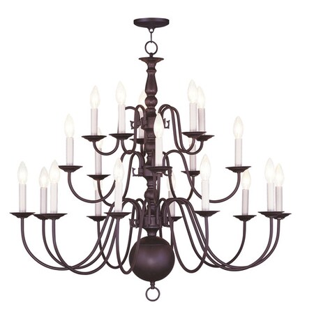 Livex Lighting Williamsburgh 20 Light Bronze Chandelier 5019-07