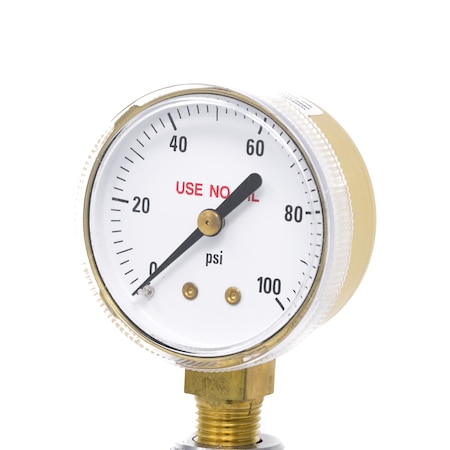 Pic Gauges 2 in Dial, 1/4 in NPT Lower Location, Highly Polished Copper Alloy Case Material 501D-UNO-204E