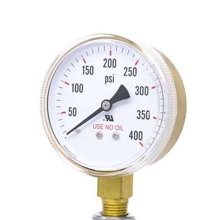 Pic Gauges 2 1/2 in Dial, 1/4 in NPT Lower Location, Highly Polished Copper Alloy Case Material 501D-UNO-254I