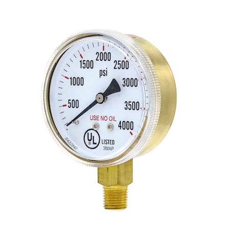 Pic Gauges 2 1/2 in Dial, 1/4 in NPT Lower Location, Highly Polished Copper Alloy Case Material 501D-UNO-254Q