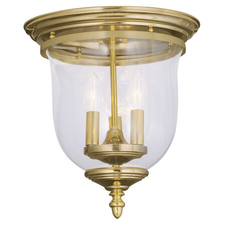 Livex Lighting Legacy 3 Light Polished Brass Ceiling Mount 5021-02