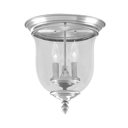 Livex Lighting Legacy 3 Light Brushed Nickel Ceiling Mount 5021-91